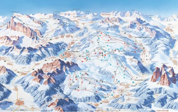 Ski Civetta - карта региона катания